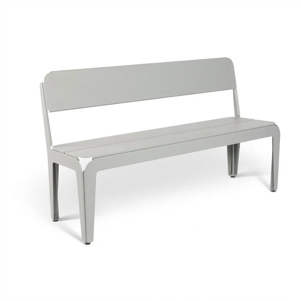 Banca de metal con respaldo CRTEC